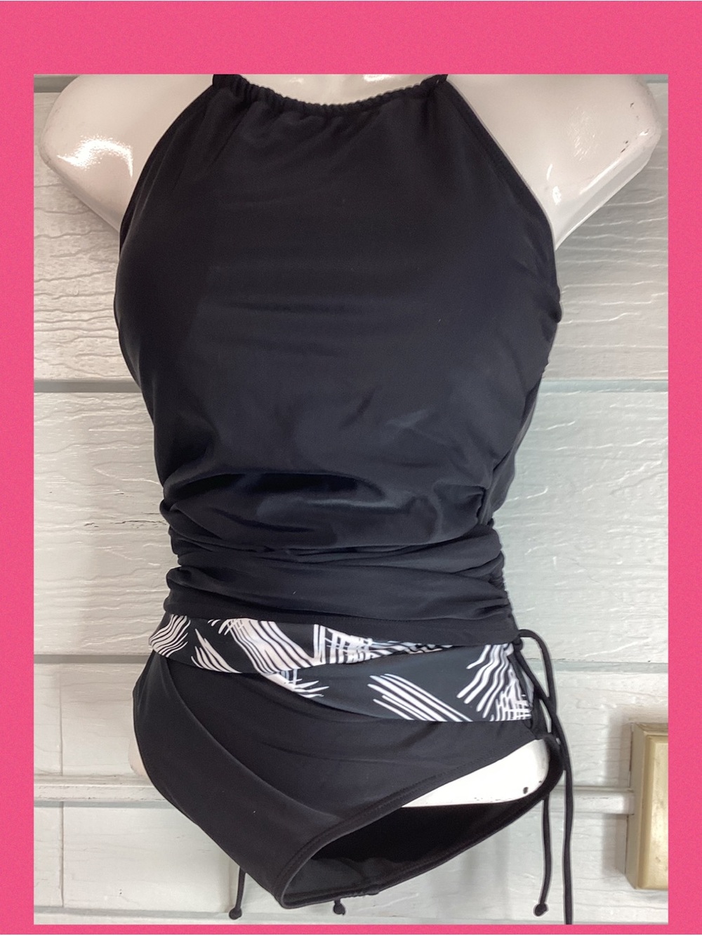 Women’s Black Halter Tankini Swim Set.62